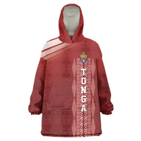 Mate Ma'a Tonga Custom Wearable Blanket Hoodie Basic Ngatu Kupesi Motif LT7 One Size Red - Polynesian Pride