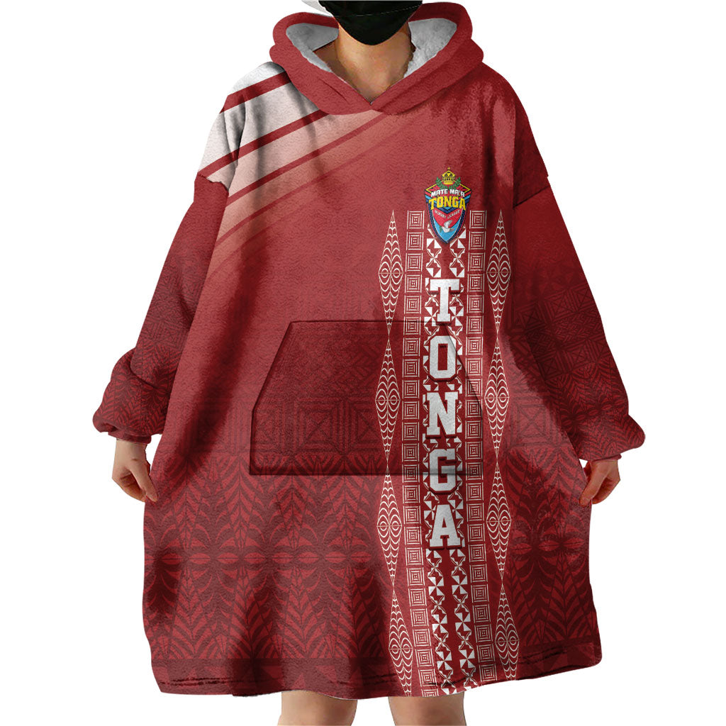 Mate Ma'a Tonga Custom Wearable Blanket Hoodie Basic Ngatu Kupesi Motif LT7 - Polynesian Pride