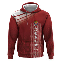 Mate Ma'a Tonga Custom Zip Hoodie Basic Ngatu Kupesi Motif LT7 Pullover Hoodie Red - Polynesian Pride