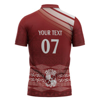 Mate Ma'a Tonga Custom Zipper Polo Shirt Basic Ngatu Kupesi Motif LT7 - Polynesian Pride