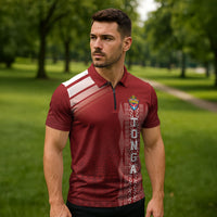 Mate Ma'a Tonga Custom Zipper Polo Shirt Basic Ngatu Kupesi Motif LT7 - Polynesian Pride