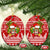 Hawaii Tiki Christmas Ceramic Ornament Mele Kalikimaka LT7 Oval Red - Polynesian Pride