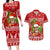 Hawaii Tiki Christmas Couples Matching Long Sleeve Bodycon Dress and Hawaiian Shirt Mele Kalikimaka LT7 Red - Polynesian Pride