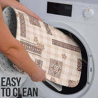 Hawaiian Quilt Tapa On Beige Palaka Motifs Bathroom Set LT7 - Polynesian Pride
