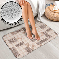 Hawaiian Quilt Tapa On Beige Palaka Motifs Bathroom Set LT7 - Polynesian Pride
