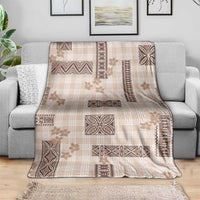 Hawaiian Quilt Tapa On Beige Palaka Motifs Blanket LT7 - Polynesian Pride