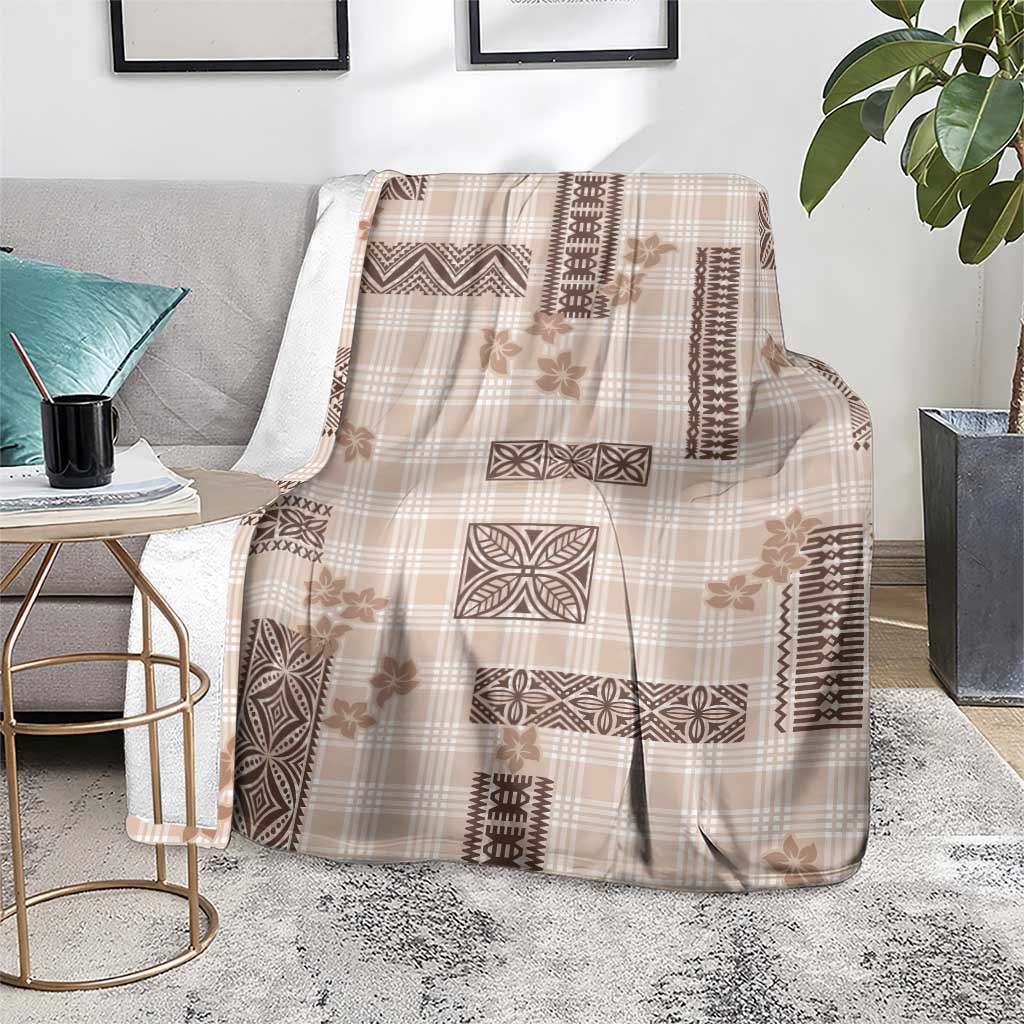 Hawaiian Quilt Tapa On Beige Palaka Motifs Blanket LT7 - Polynesian Pride