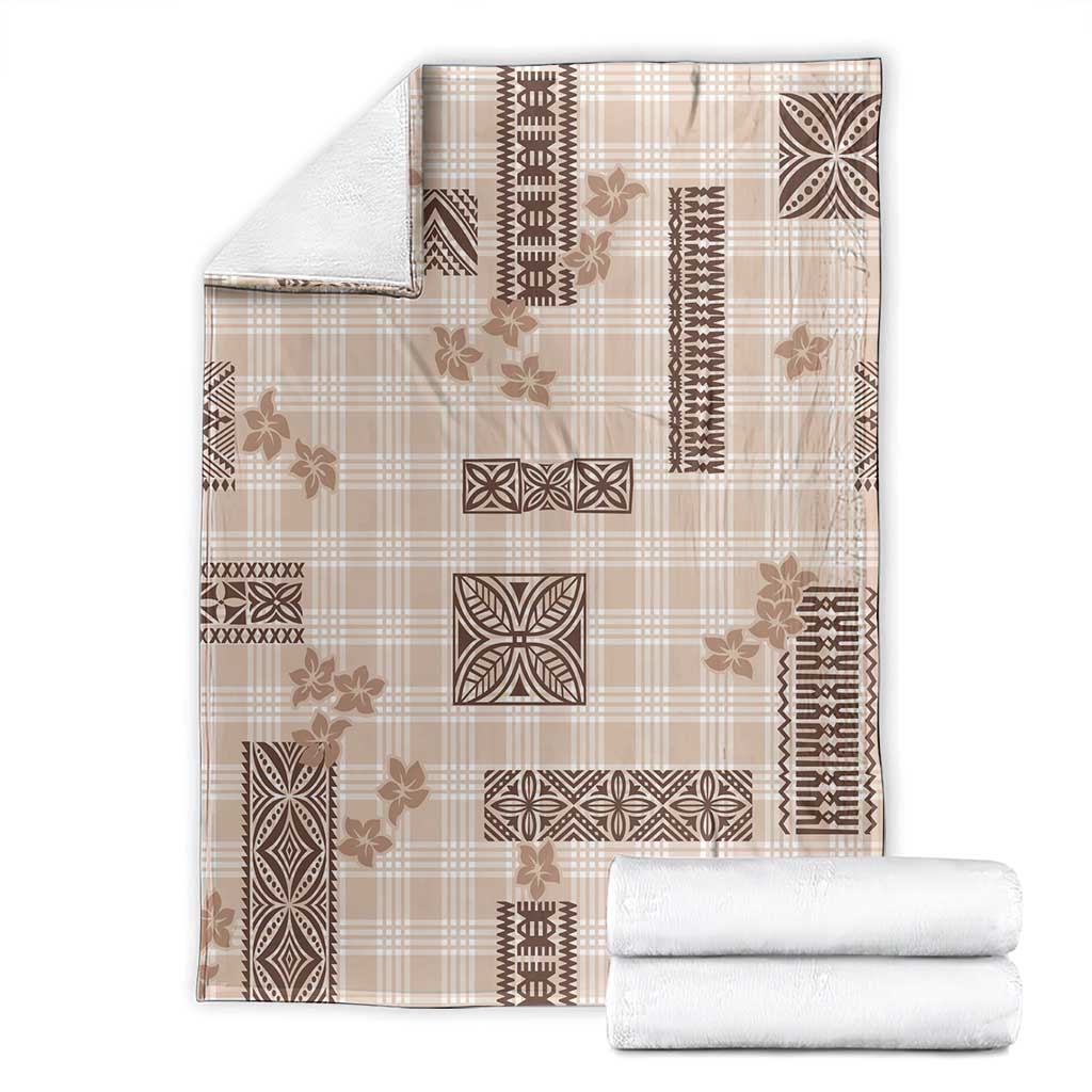 Hawaiian Quilt Tapa On Beige Palaka Motifs Blanket LT7 - Polynesian Pride