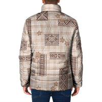 Hawaiian Quilt Tapa On Beige Palaka Motifs Padded Jacket LT7 - Polynesian Pride