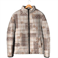 Hawaiian Quilt Tapa On Beige Palaka Motifs Padded Jacket LT7 - Polynesian Pride