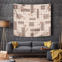 Hawaiian Quilt Tapa On Beige Palaka Motifs Tapestry LT7 Beige - Polynesian Pride