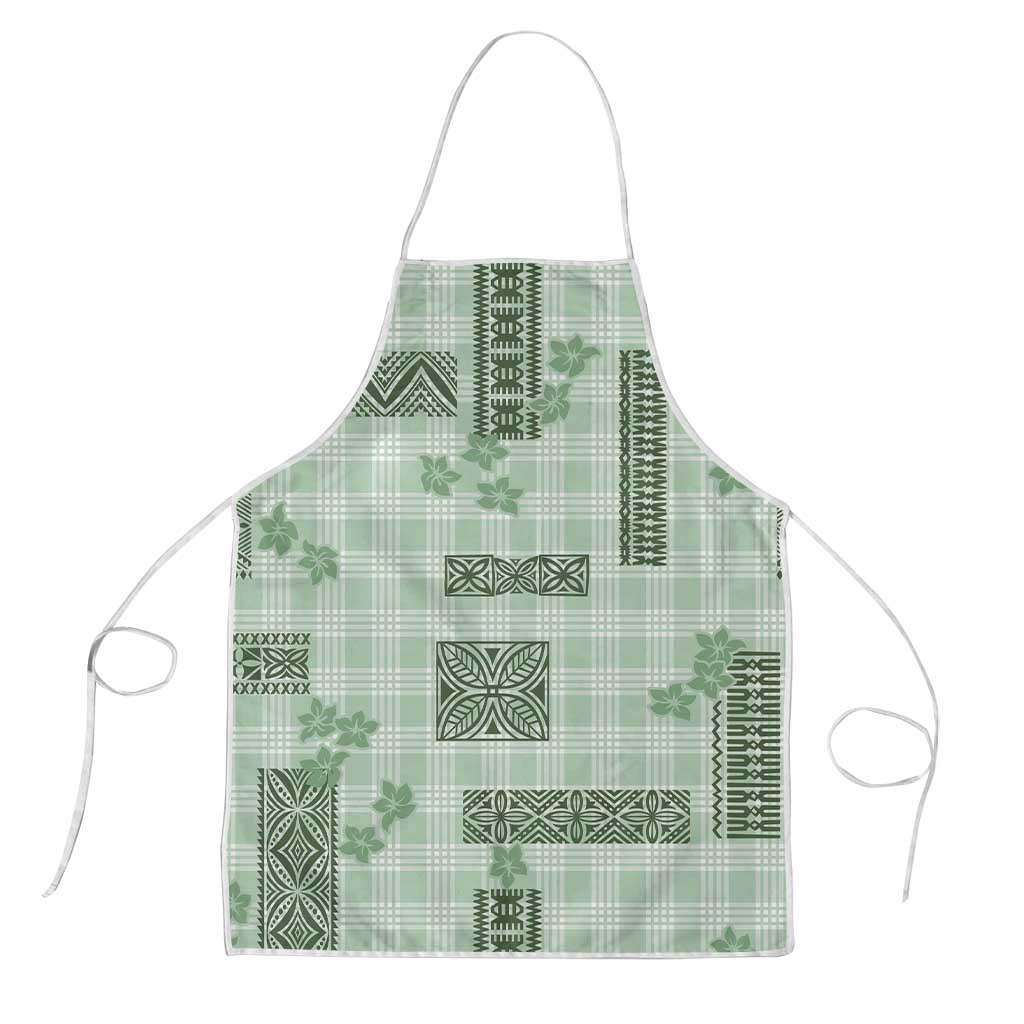 Hawaiian Quilt Tapa On Pastel Mint Palaka Motifs Apron LT7 Mint - Polynesian Pride