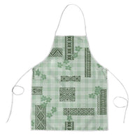 Hawaiian Quilt Tapa On Pastel Mint Palaka Motifs Apron LT7 Mint - Polynesian Pride
