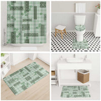 Hawaiian Quilt Tapa On Pastel Mint Palaka Motifs Bathroom Set LT7 - Polynesian Pride