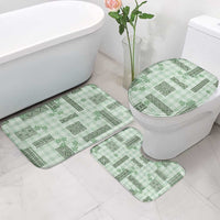 Hawaiian Quilt Tapa On Pastel Mint Palaka Motifs Bathroom Set LT7 - Polynesian Pride