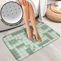 Hawaiian Quilt Tapa On Pastel Mint Palaka Motifs Bathroom Set LT7 - Polynesian Pride