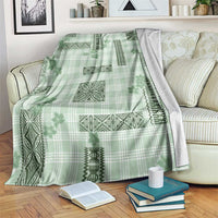 Hawaiian Quilt Tapa On Pastel Mint Palaka Motifs Blanket LT7 Mint - Polynesian Pride