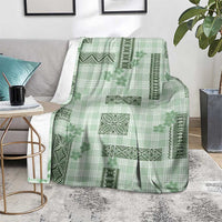 Hawaiian Quilt Tapa On Pastel Mint Palaka Motifs Blanket LT7 - Polynesian Pride