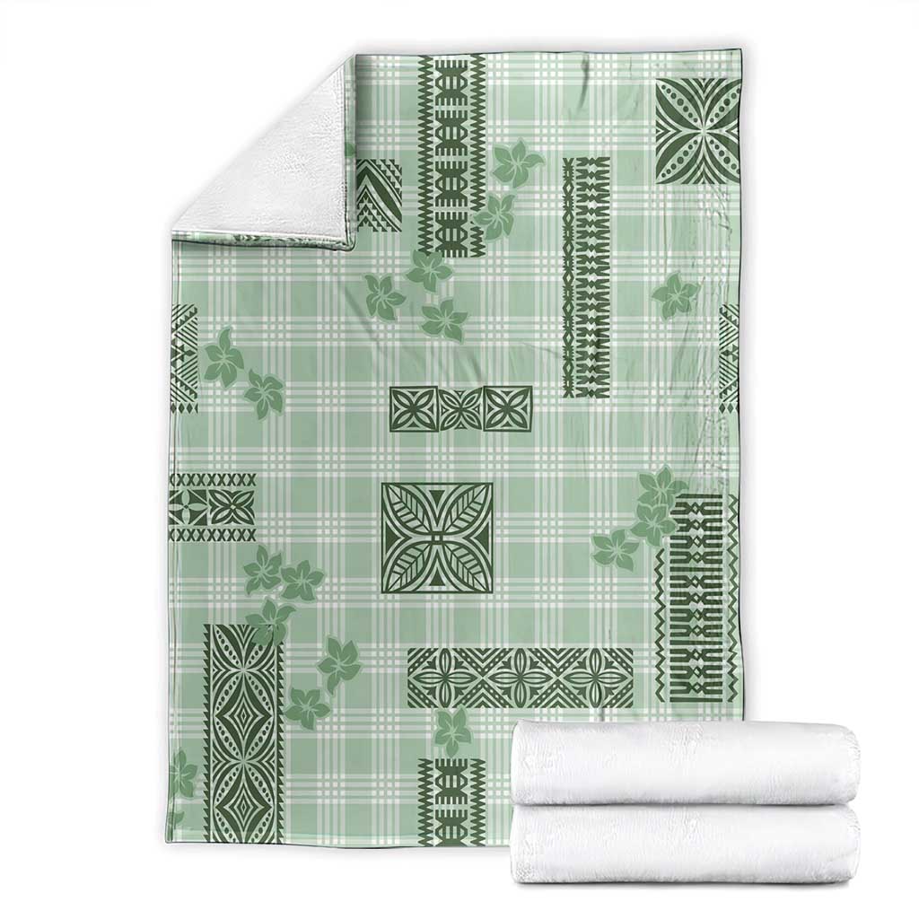 Hawaiian Quilt Tapa On Pastel Mint Palaka Motifs Blanket LT7 - Polynesian Pride
