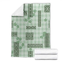 Hawaiian Quilt Tapa On Pastel Mint Palaka Motifs Blanket LT7 - Polynesian Pride