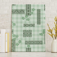 Hawaiian Quilt Tapa On Pastel Mint Palaka Motifs Canvas Wall Art LT7 Without Frame Mint - Polynesian Pride