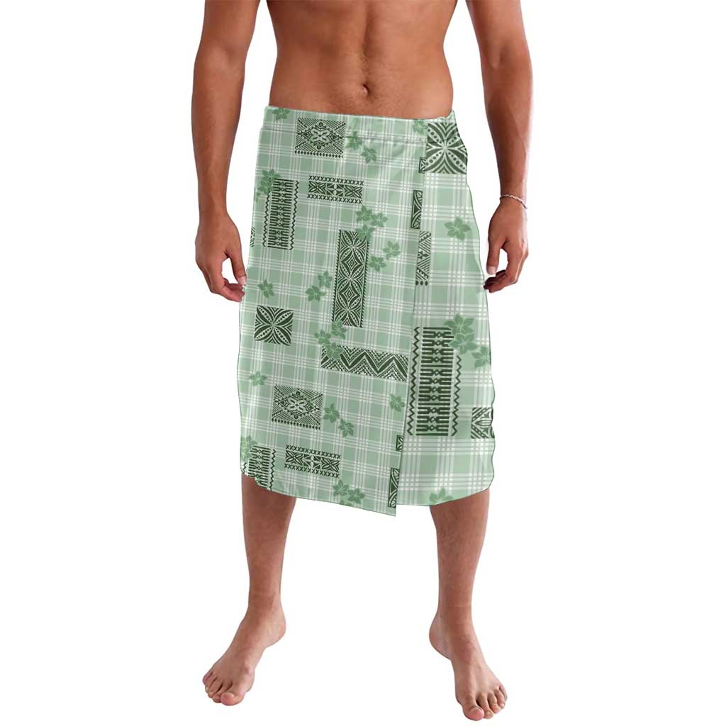 Hawaiian Quilt Tapa On Pastel Mint Palaka Motifs Lavalava LT7 Mint - Polynesian Pride