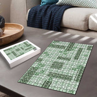 Hawaiian Quilt Tapa On Pastel Mint Palaka Motifs Puzzle LT7 - Polynesian Pride