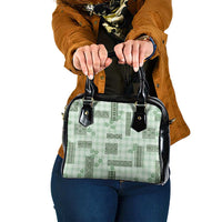 Hawaiian Quilt Tapa On Pastel Mint Palaka Motifs Shoulder Handbag LT7 One Size Mint - Polynesian Pride