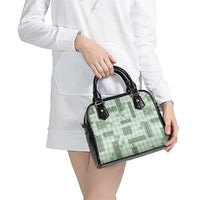 Hawaiian Quilt Tapa On Pastel Mint Palaka Motifs Shoulder Handbag LT7 - Polynesian Pride