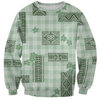 Hawaiian Quilt Tapa On Pastel Mint Palaka Motifs Sweatshirt LT7 Unisex Mint - Polynesian Pride
