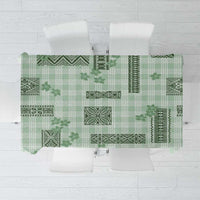 Hawaiian Quilt Tapa On Pastel Mint Palaka Motifs Tablecloth LT7 Mint - Polynesian Pride