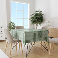 Hawaiian Quilt Tapa On Pastel Mint Palaka Motifs Tablecloth LT7 - Polynesian Pride