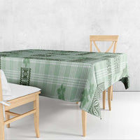 Hawaiian Quilt Tapa On Pastel Mint Palaka Motifs Tablecloth LT7 - Polynesian Pride