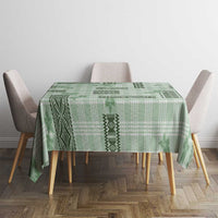 Hawaiian Quilt Tapa On Pastel Mint Palaka Motifs Tablecloth LT7 - Polynesian Pride
