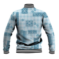 Hawaiian Quilt Tapa On Cold Blue Palaka Motifs Baseball Jacket LT7 - Polynesian Pride