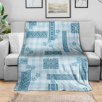Hawaiian Quilt Tapa On Cold Blue Palaka Motifs Blanket LT7 - Polynesian Pride