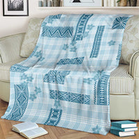 Hawaiian Quilt Tapa On Cold Blue Palaka Motifs Blanket LT7 - Polynesian Pride