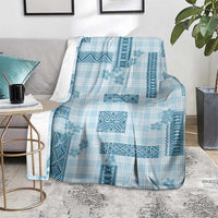Hawaiian Quilt Tapa On Cold Blue Palaka Motifs Blanket LT7 - Polynesian Pride