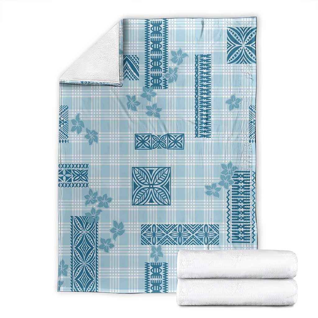 Hawaiian Quilt Tapa On Cold Blue Palaka Motifs Blanket LT7 - Polynesian Pride