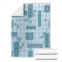 Hawaiian Quilt Tapa On Cold Blue Palaka Motifs Blanket LT7 - Polynesian Pride