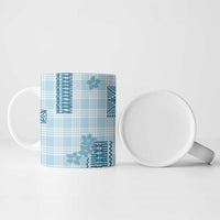 Hawaiian Quilt Tapa On Cold Blue Palaka Motifs Ceramic Mug LT7 - Polynesian Pride