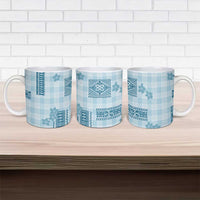 Hawaiian Quilt Tapa On Cold Blue Palaka Motifs Ceramic Mug LT7 - Polynesian Pride