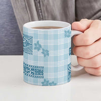 Hawaiian Quilt Tapa On Cold Blue Palaka Motifs Ceramic Mug LT7 - Polynesian Pride
