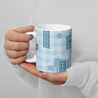Hawaiian Quilt Tapa On Cold Blue Palaka Motifs Ceramic Mug LT7 - Polynesian Pride
