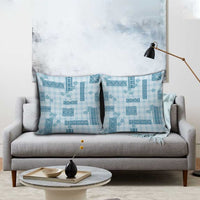 Hawaiian Quilt Tapa On Cold Blue Palaka Motifs Pillow Cover LT7 - Polynesian Pride