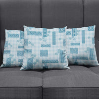 Hawaiian Quilt Tapa On Cold Blue Palaka Motifs Pillow Cover LT7 - Polynesian Pride
