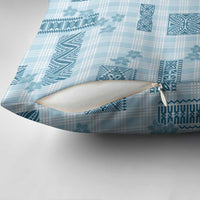 Hawaiian Quilt Tapa On Cold Blue Palaka Motifs Pillow Cover LT7 - Polynesian Pride
