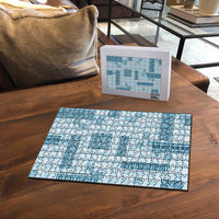 Hawaiian Quilt Tapa On Cold Blue Palaka Motifs Puzzle LT7 - Polynesian Pride