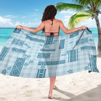 Hawaiian Quilt Tapa On Cold Blue Palaka Motifs Sarong LT7 - Polynesian Pride
