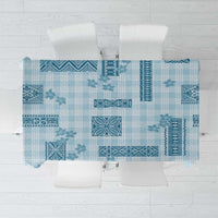 Hawaiian Quilt Tapa On Cold Blue Palaka Motifs Tablecloth LT7 Azure - Polynesian Pride
